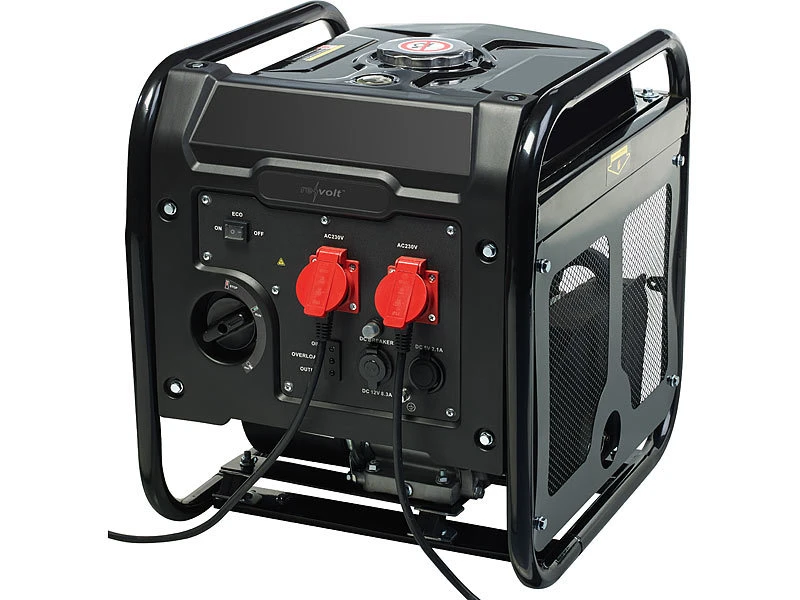 Revolt Inverter Stromerzeuger:Benzin-Inverter-Generator, 3.800 W, 2x 230 V, 1x 12 V, 2x USB, 12 L – Bild 11