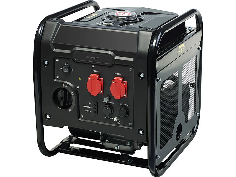 Revolt Inverter Stromerzeuger:Benzin-Inverter-Generator, 3.800 W, 2x 230 V, 1x 12 V, 2x USB, 12 L – Bild 7