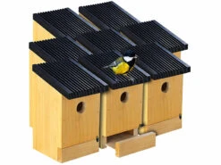 Royal Gardineer Vogelvilla Nistkasten:8er-Set Tannenholz-Nistkästen Für Wildvögel, 22x14x12 Cm, Vormontiert